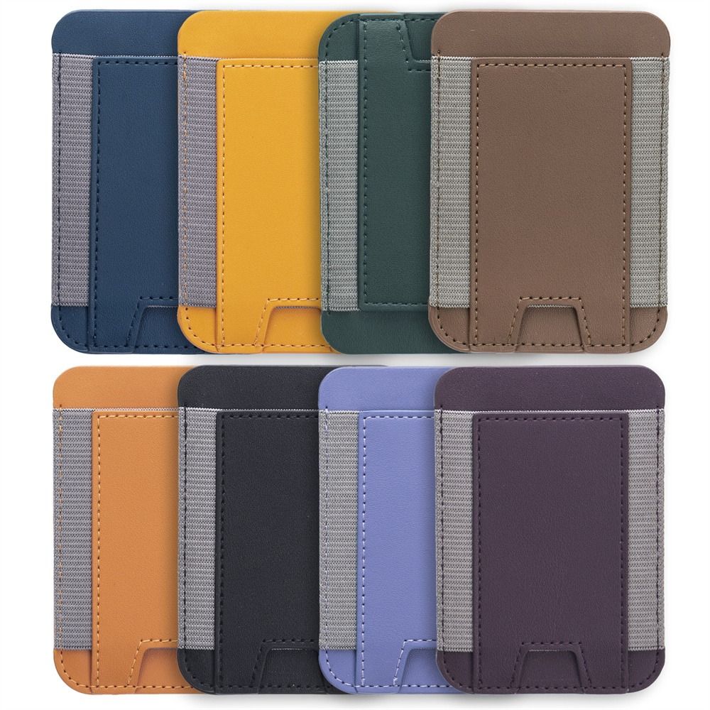 Magnetic Leather Magnetic Elastic Card Holder Elastic Leather Slot Card Holder Phone Covers