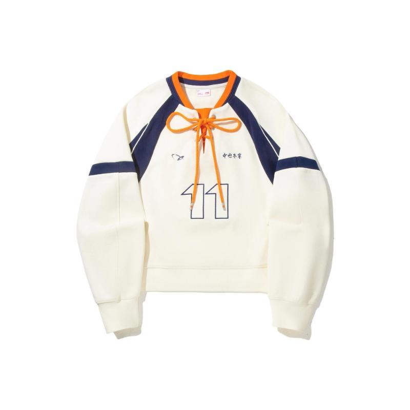 Li Ning Модная спортивная серия Color Block Буквы Цифры Мягкий Дышащий Универсальный Свободный Свитшот Женский Свитшот AWDVE50-1