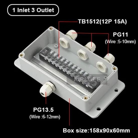 Customized Outdoor Plastic Distribution Enclosure Case Waterproof Terminal Junction Box Home Monitor Electric Cable Branch Box