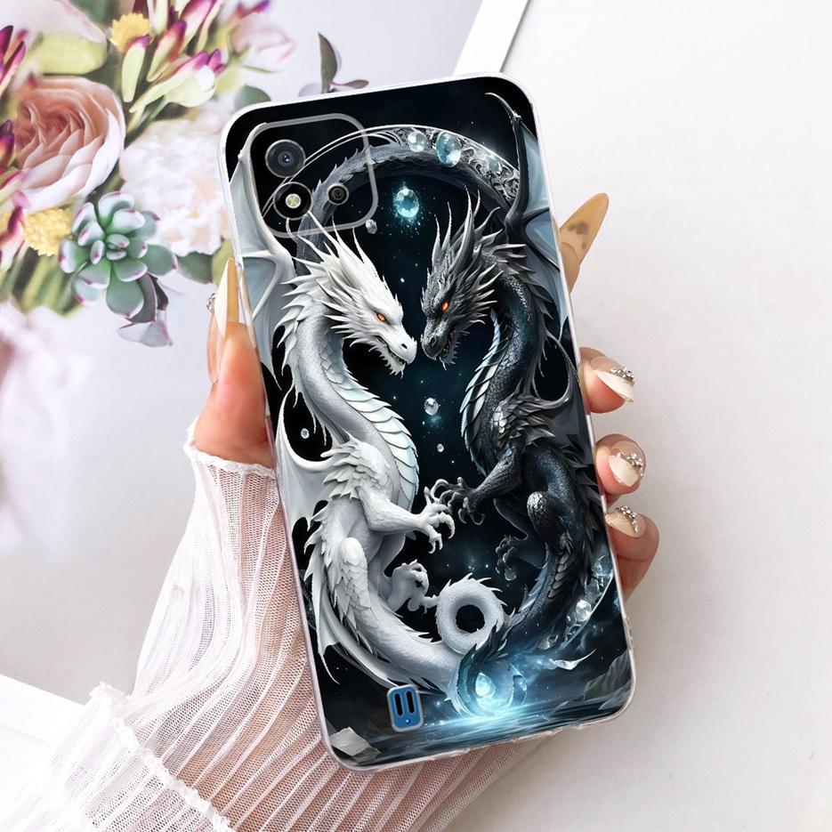 Чехол для Realme C11 2021 RMX3231 Цветы Расписной Чехол Мягкий Силиконовый Чехол для Телефона Для Realme C20 C 11 RealmeC11 2021 Сумки