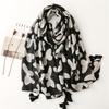 Fashion Luxury Butterfly Women Viscose Scarf Ventilate Designer Shawl Cotton Linen Tassel Pashmina Muslim Hijab Wrap