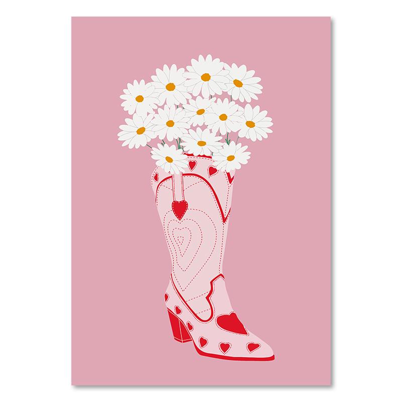 Датская пастельная картина на холсте, красочная настенная живопись в стиле бохо, модный розовый постер, эстетические принты в виде сердца с любовью, фотографии в общежитии, декор комнаты