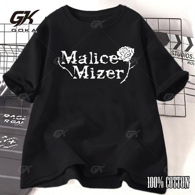Malice Mizer Rose Женские Мужские Рок Музыка Графические Футболки Круглый Вырез Хлопок Короткий Рукав Оверсайз Уличная Одежда Унисекс