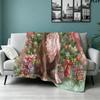 Christmas dog Printed Flannel Blanket, soft throw for bedroom sofa, washable, Christmas present, great gift.