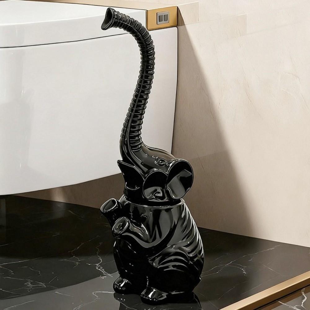 Space Saving Toilet Brush and Holder Resin Elephant Toilet Brush Durable Cute Bathroom Decor Hotel