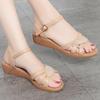 Women's Sandals Wedge Summer Genuine Leather Large Size Ladies Sandals Non-slip Middle-aged Mother Fashion Sandals