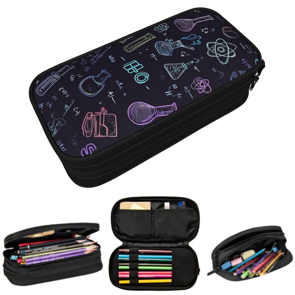 Scientific Experiment Element Style Pencil Case for Studen Gifts Pen Box Pencil Bag Stationery Supplies Pen Holder Bag