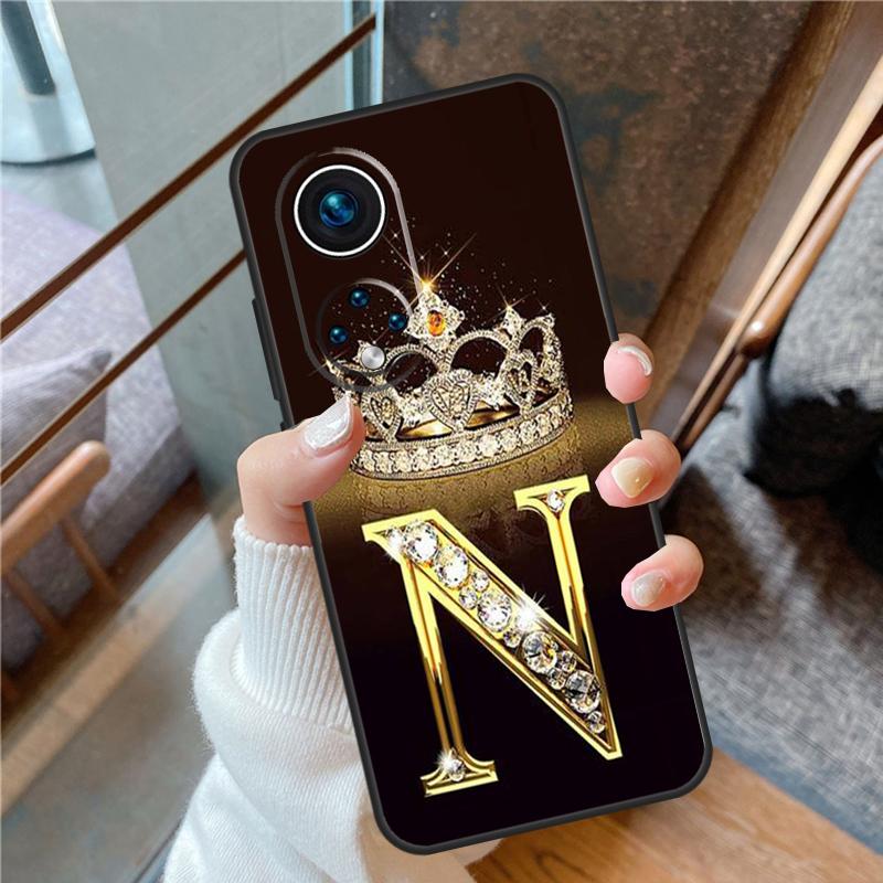 Чехол с золотым мраморным монограммой буквы для Honor Magic 5 Pro 50 70 90 Lite X6 X7 X8 X9 8X 9X Honor X7a X6a X8a X9a X9b
