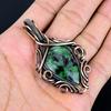 Ruby Zoisite Pendant Gemstone Jewelry, 999 Copper Wire Wrapped Handmade Pendant, Latest Design Jewelry