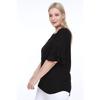Lir Women's Large Size Flounce Sleeve Blouse Black L2319