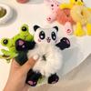 Kawaii Women Elastic Hair Rubber Head Accessories Cartoon Plush Frog Rabbit Cat Stuffed Animal Scrunchie Girl Hair Band