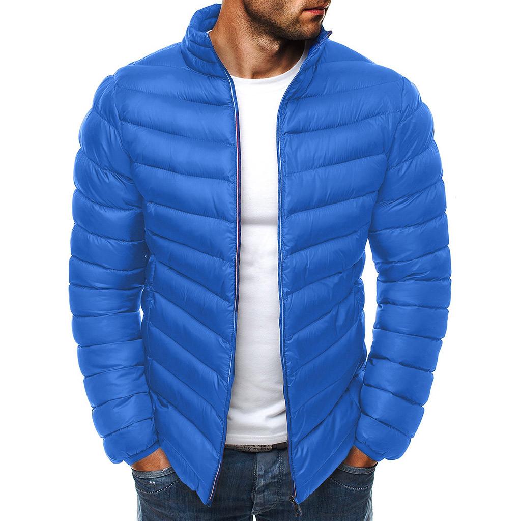 Мужская зимняя теплая куртка-пуховик на молнии, легкое пальто