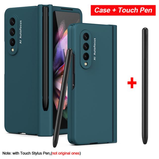 С шарниром для сенсорной ручки, полная защита, чехол для Samsung Galaxy Z Fold 4, 5 г, чехол с гнездом для ручки, стекло на переднем экране, Z Fold 4, крышка
