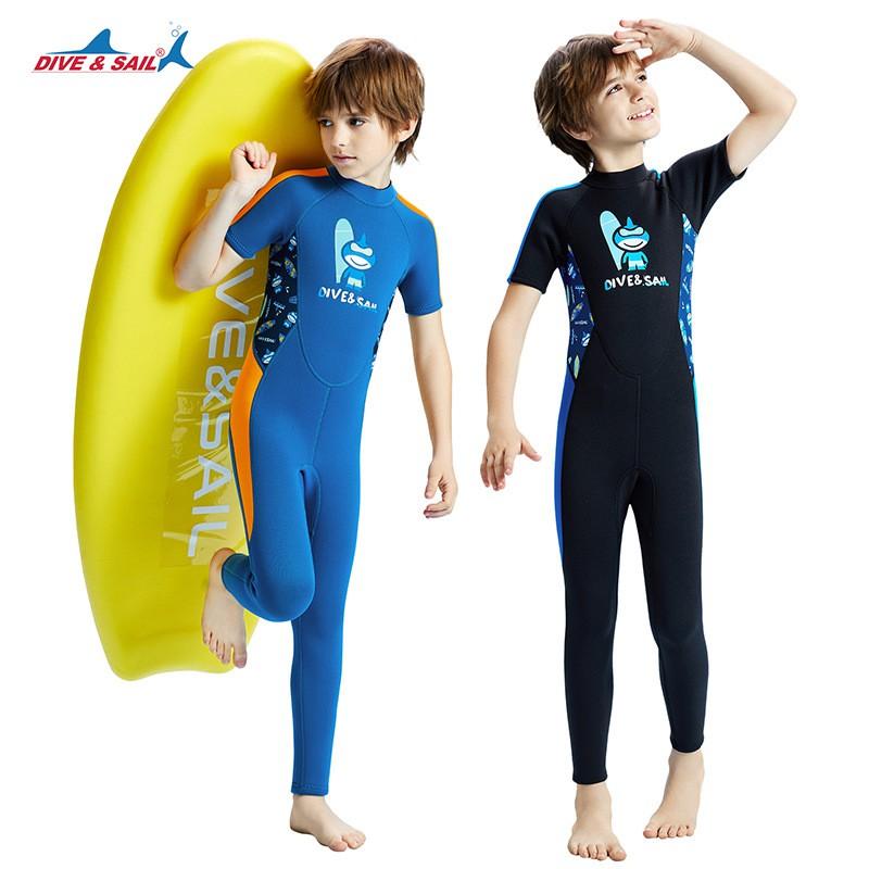 Kids 2.5mm Short Sleeve Full Wetsuit Snorkeling Swimming Surfing Warm Water Activities