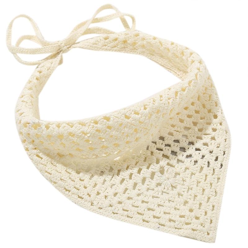 Женский платок на голову однотонный повязка на волосы обертывание головные уборы изысканная ручная вязка повязка на голову бандана повязка на волосы для отпуска