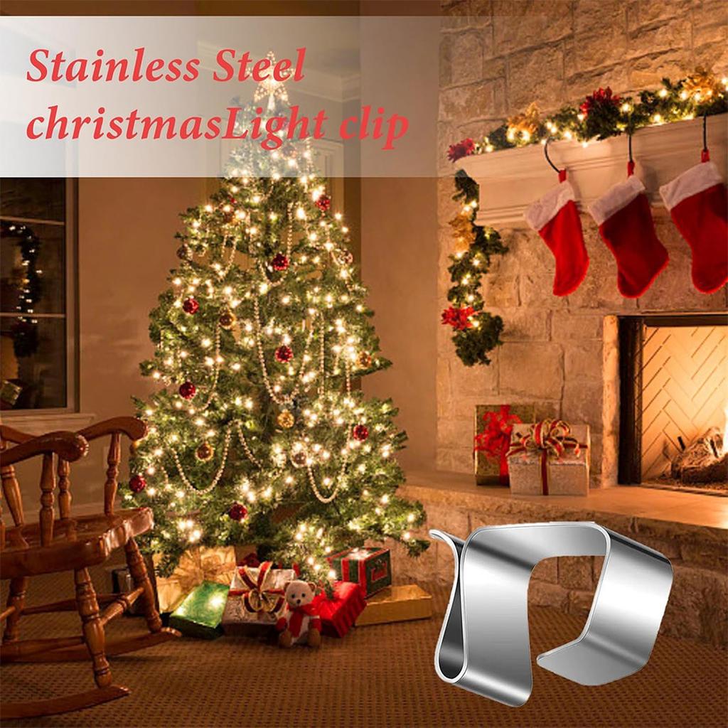 A02M-Рождественский декоративный зажим 50X Уличные клипсы для рождественской гирлянды Кабельные крючки Монтажные аксессуары