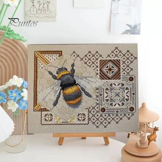 Набор для вышивания пчелы, набор для вышивания с цветными картами, практический набор для вышивки крестом, набор для рукоделия, принадлежности для вышивания