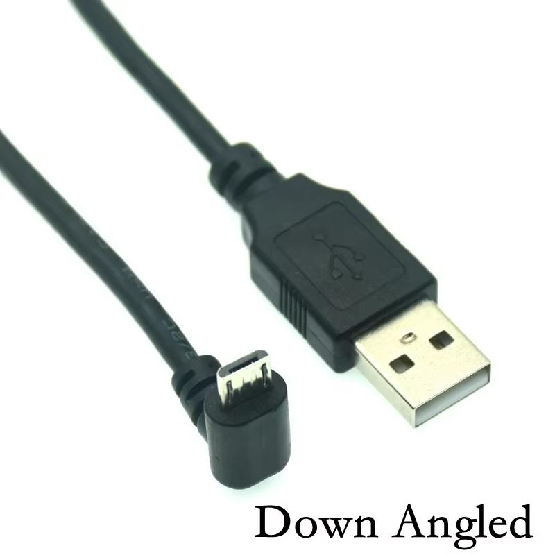 USB Micro USB Папа на USB Папа Угловой 90 Градусов Вверх Вниз Влево Вправо Короткий Кабель 25см 50см 150см Разъем для Передачи Данных и Зарядки