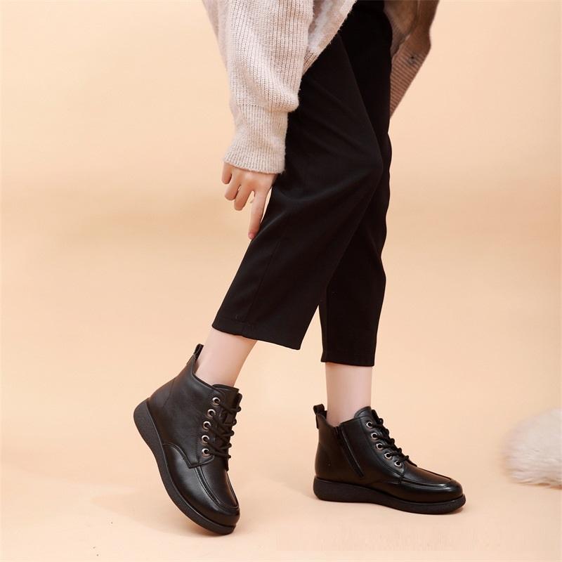 Женские ботинки зима 2024 женские ботильоны из натуральной кожи на плоской подошве бесплатная доставка Ботильоны больших размеров