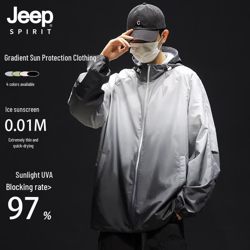 JEEP SPIRIT Unisex Gradient Ice Silk Sun Protection Jacket