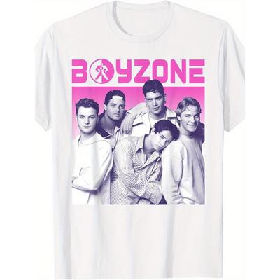 Мужская официальная винтажная футболка Boyzone 90-х - Иконические фото участников и ретро Boyzone, Свободная футболка с коротким рукавом для концертов, Повседневная одежда, Ностальгическая