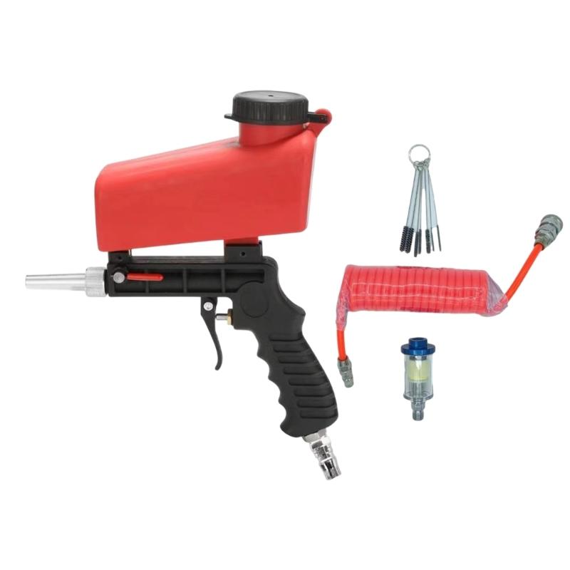 Gravitys Pneumatic Sandblasting Guns Sand Blasters Kit with Adjustable Pressure for DIY Projects and Surfaces Cleaning