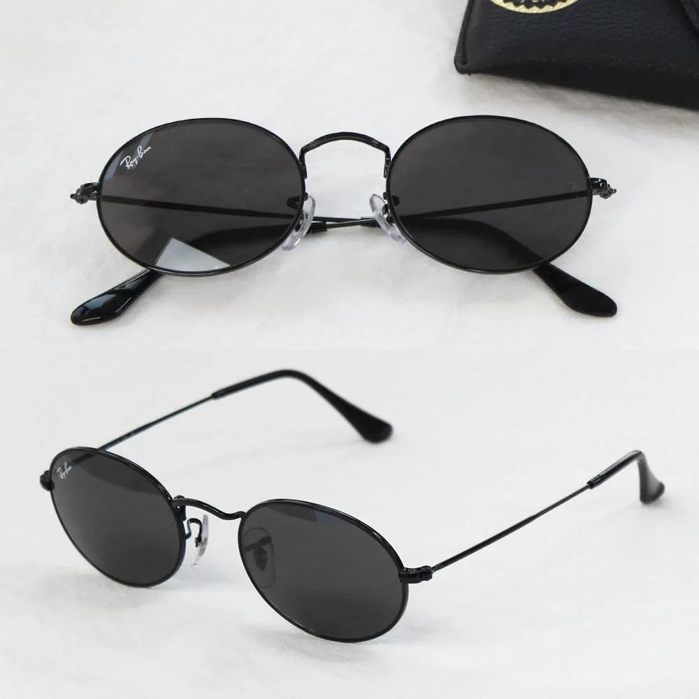 RB3547 Oval 002B1 Black Ray-Ban Oval Metal Sunglasses
