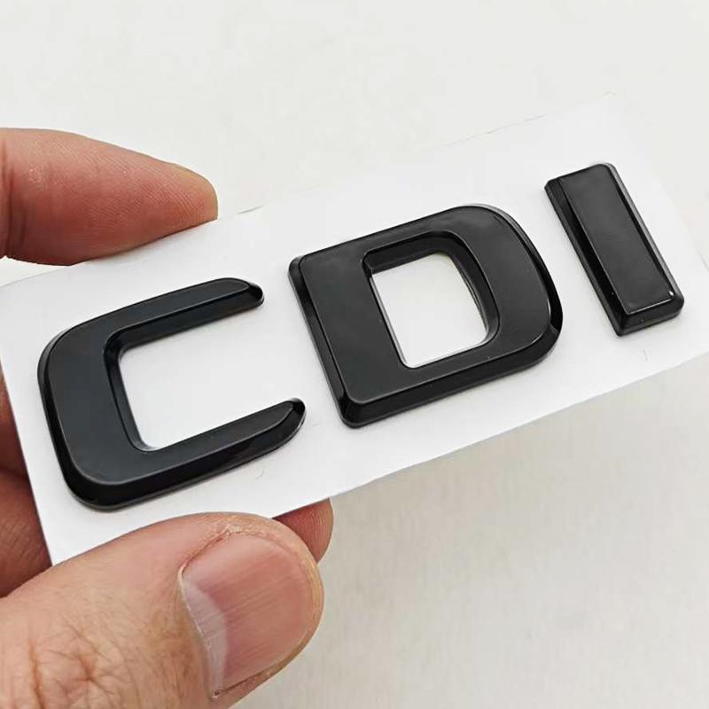 CDI Letter Emblem For Mercedes Benz Trunk Logo Badge W204 W205 W211 W212 W164 W166 CLA GLS GLE Class Chrome Glossy Black Sticker