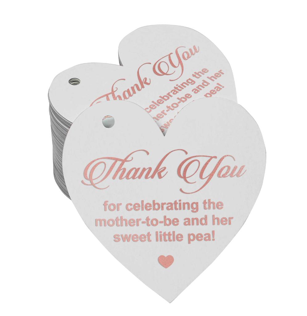 Inkdotpot 100 шт. в упаковке, спасибо за празднование дня рождения будущей мамы, бумажные бирки, поделки, настоящая серебряная фольга, подвеска