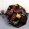 1 шт. Автоматический складной зонт - Узор M&M's с индивидуальным именем, Портативный и складной дизайн с 8 спицами, Рождественские и Новогодние подарки