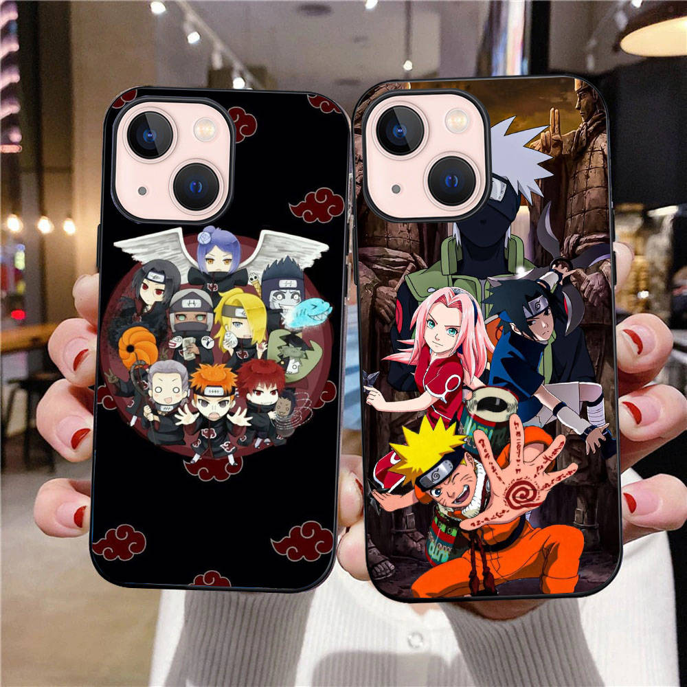 B-10 Ainime Naruto черный чехол для Samsung S24 S23 S22 S21 S20 FE S10 Lite Ultra S7 S8 S9 Plus A05S A11 A12 A13 A15 A22 A24 A25 A32 A52 A71 5G