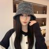 Women S Knit Foldable Bucket Hat For Autumn Winter Large Head Size Slim Face Look Vintage Style