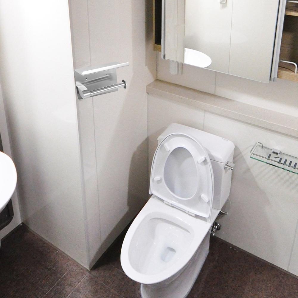 Держатель для туалетной бумаги без сверления Серебряный держатель для бумажных полотенец Практичный держатель для рулонов полотенец Главная