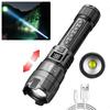 Multi-Functional Outdoor Strong Light LED Long-range Telescopic Zoom Flashlight, Plastic USB Rechargeable Flashlight