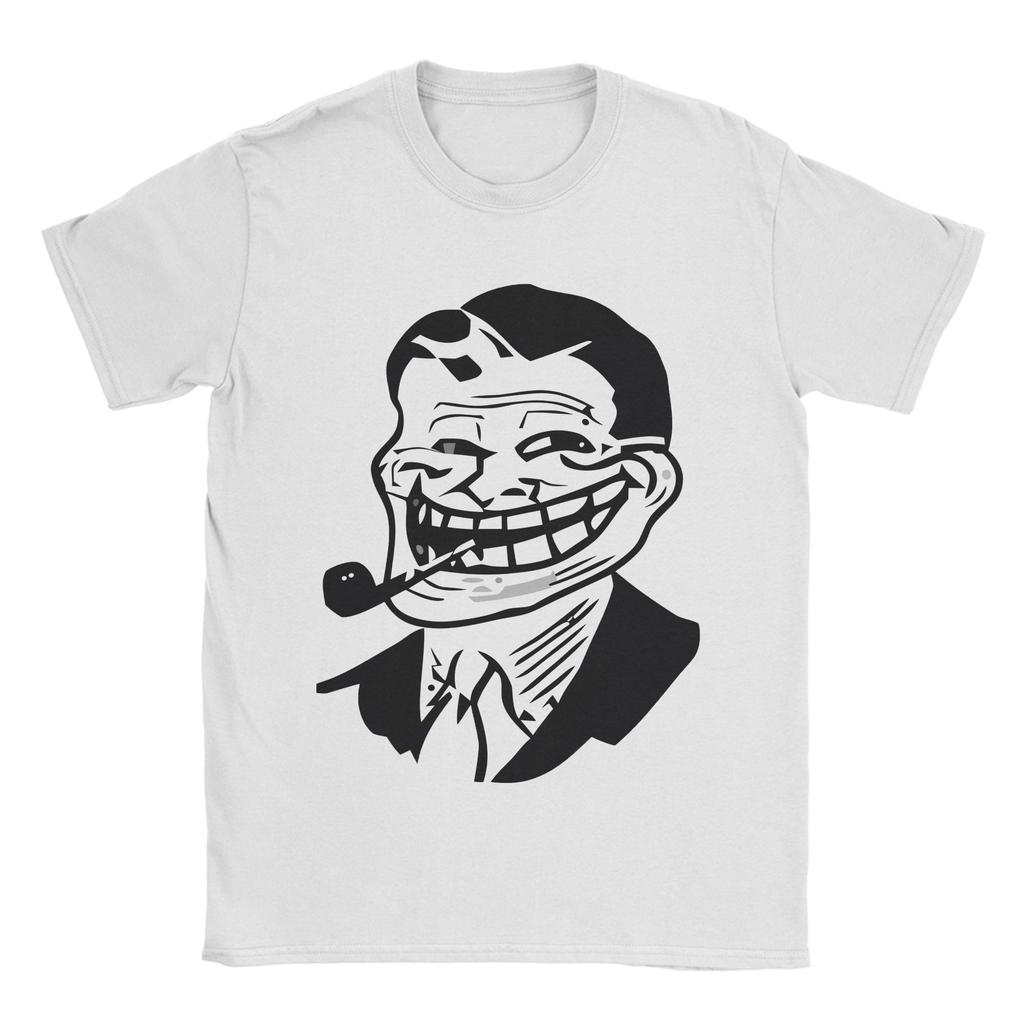 Унисекс футболка с графическим принтом Trollface Meme, одежда из чистого хлопка, новинка, короткий рукав, круглый вырез, идея для подарка, футболки