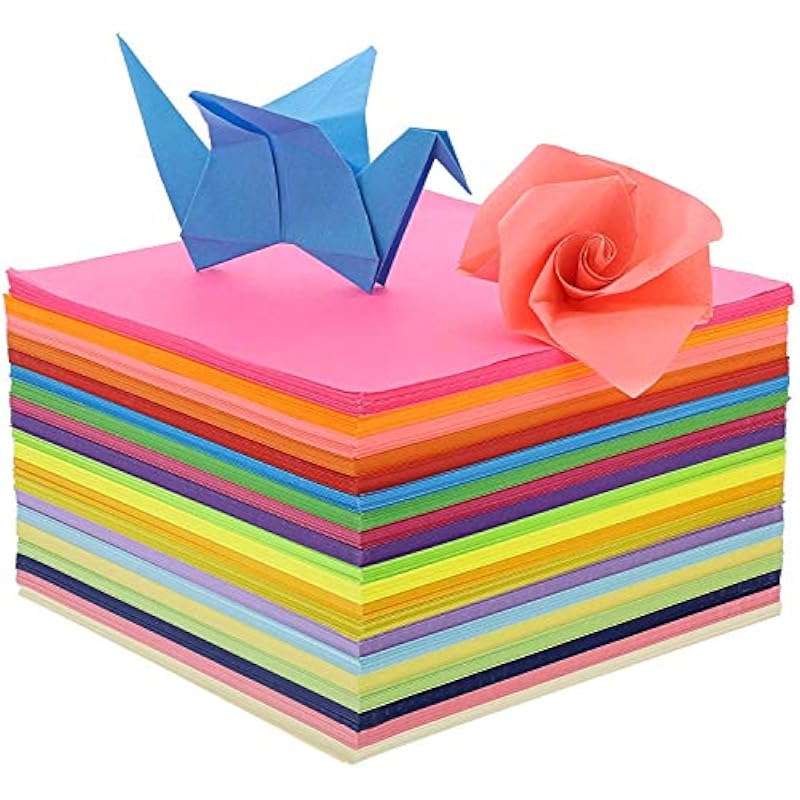 OFIXO Origami Paper 15 cm X 15 cm Pack of 200 Sheets, Assorted Colors for Origami, Scrapbooking, Hobby Crafts, Project W
