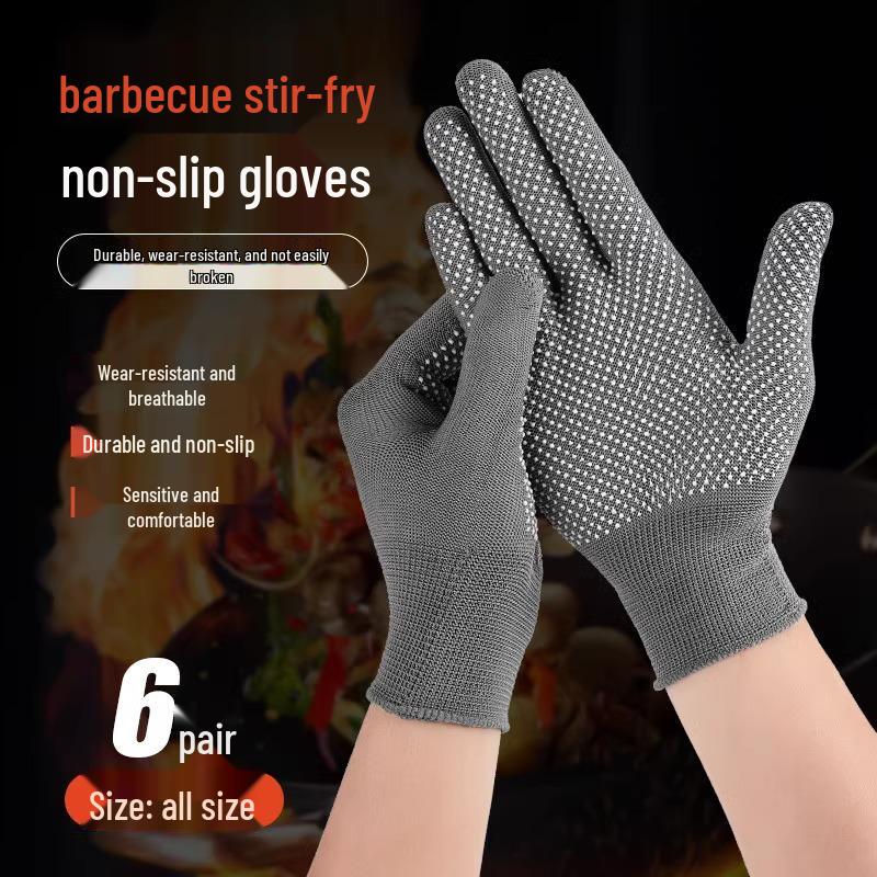 6 пар термостойких перчаток для барбекю: Защита от ожогов при готовке с защитой от брызг масла для поваров