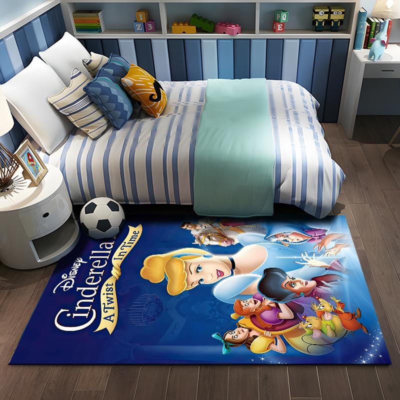 Various Styles and Sizes Princess Cinderella Pattern Carpets Bedroom Play Mat Living Room Areas Rug Home Decoration Luxury Gifts