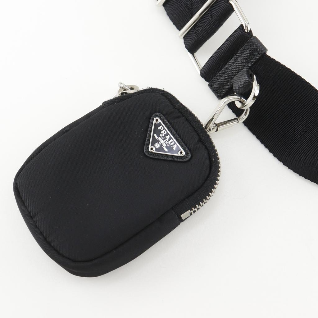 Prada Переиздание 2005 года Сумка через плечо Re-nylon 1BH204 NERO черная Нейлон/Сафьяно Женская Б/у