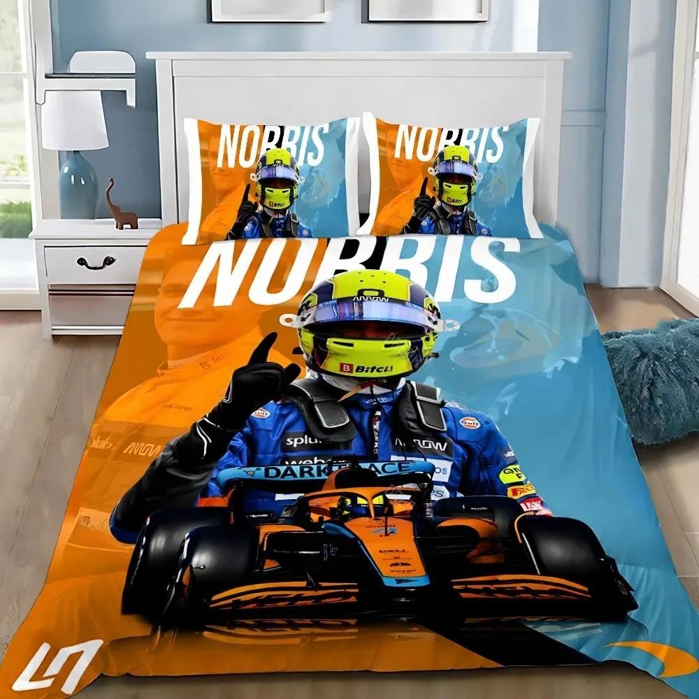 Car Duvet Cover Pillowcase  Lando Norris Bedding Set Boy Girl Bedroom Decoration Children Gift Single Double Size