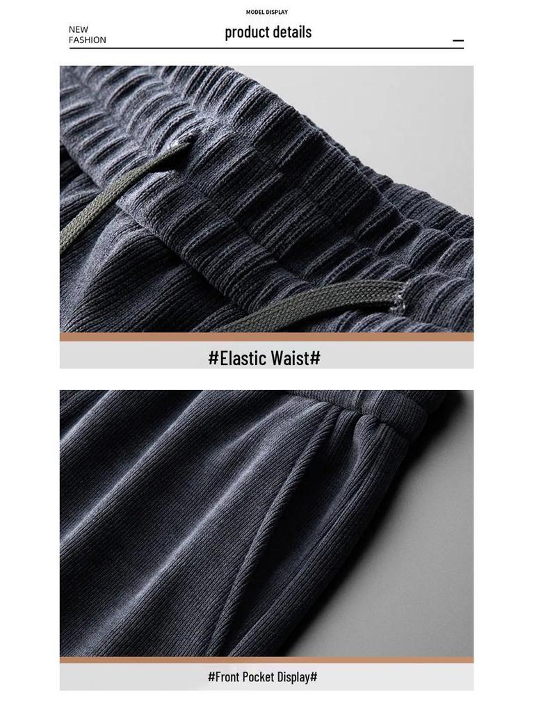 Мужские вельветовые брюки на флисовой подкладке - Эластичные, Свободного кроя, Прямого покроя для осени и зимы