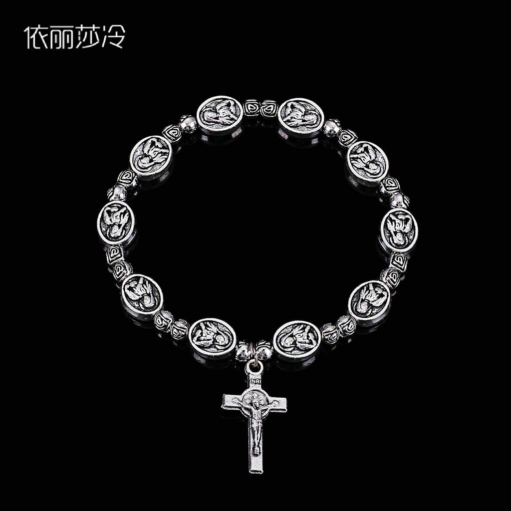 Модный браслет из эластичного сплава, маленький святой Делан, браслет с четками Иисуса, священный центр, сострадательный маленький святой Деран, религиозный