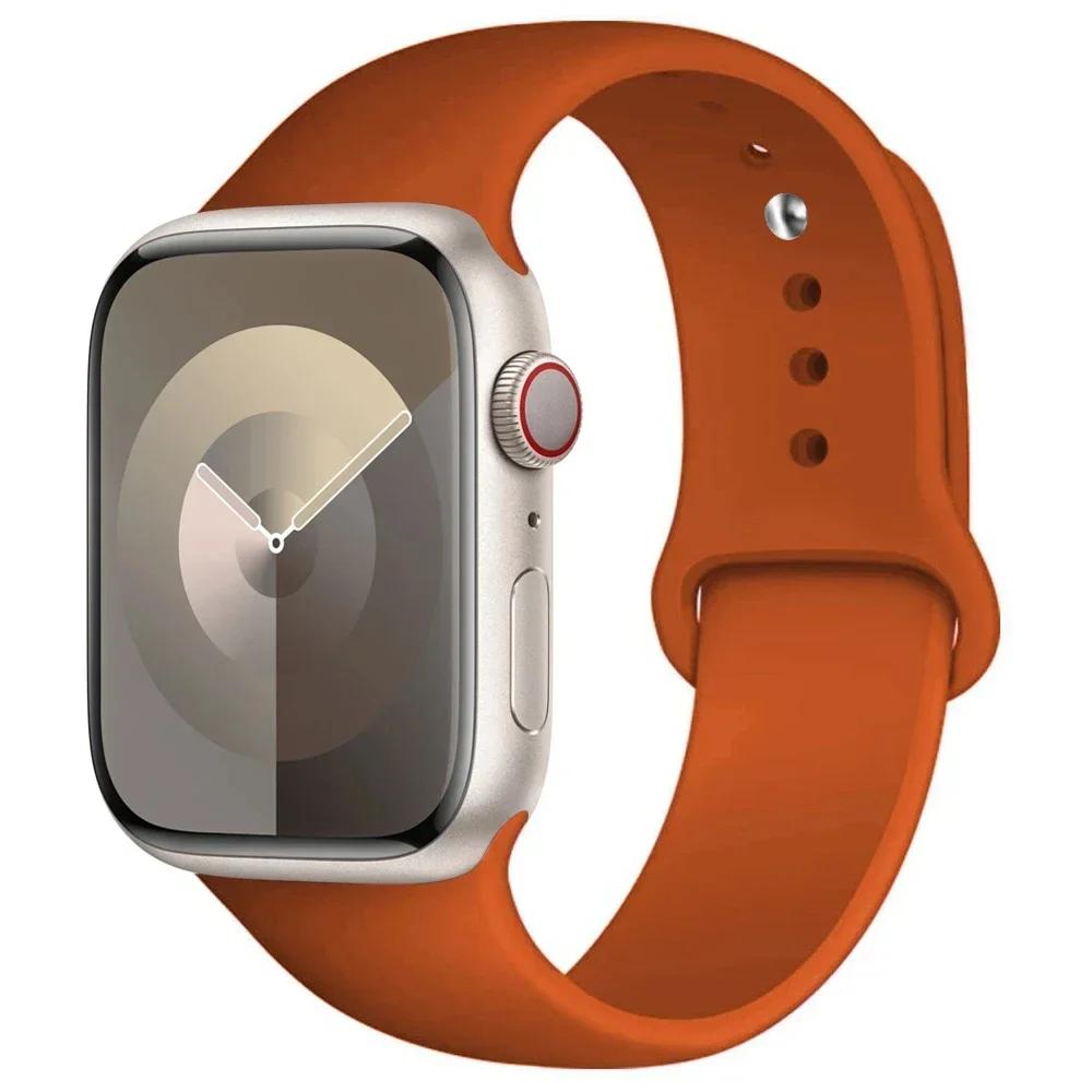 Силиконовый ремешок для Apple Watch Band 44 мм 40 мм 45 мм 41 мм 49 мм 42 мм 45 44 мм браслет iwatch series 7 se 3 5 6 8 9 Ultra 2 ремешки