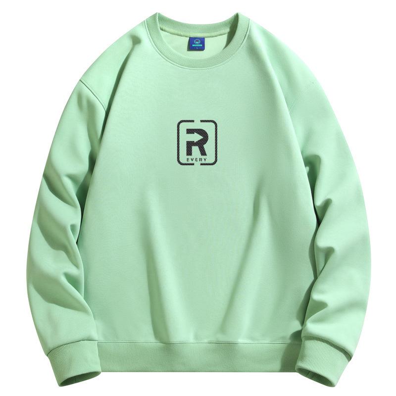 Толстовка мужская с круглым вырезом и узором R, модная повседневная, с длинным рукавом, большого размера 