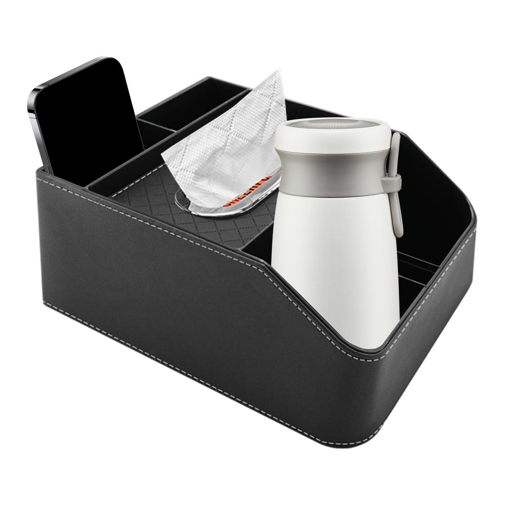 Solid Car Armrest Organizer Center Console Armrest Box Car Armrest Tissue Box Organizer For Water Bottle Cell Phone Cards