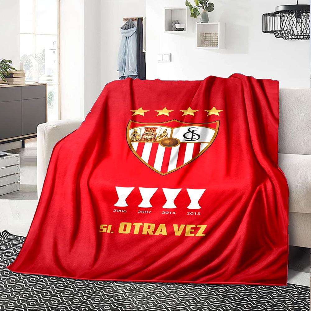 1pc Blanket - Seville logo Print Design,Lightweight Blanket for Sofa,Bed- Soft &Warm,Gift for All Seasons