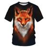 Summer Trend Fox Wolf Men's T-shirt 3D Digital Print Round Neck Loose Casual Short Sleeved Shirt T-Shirts Men’s
