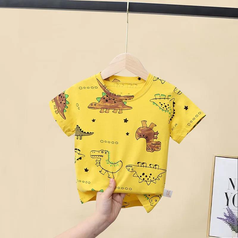 Little Boy Summer T-shirt Baby Short-sleeved Summer Children's Clothing Cotton Top Dinosaur Korean Tops