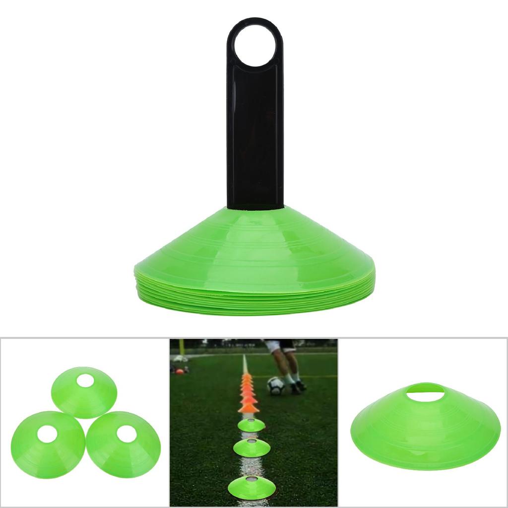 10 Pcs Practical Mini Field Cone Discs Marker Soccer Football Sports Speed Training Tool(Green)