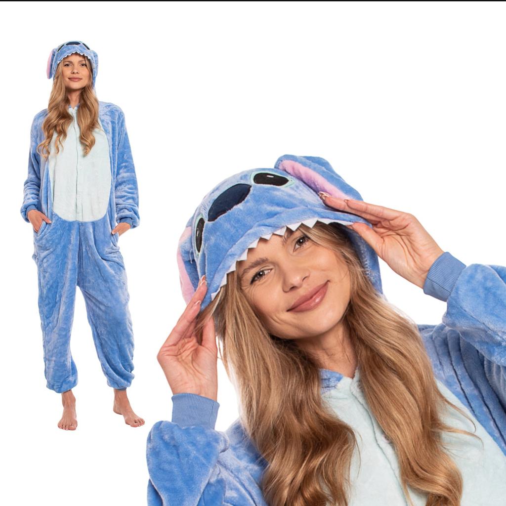 Piżama damska kombinezon kigurumi onesie kostium stich niebieski 145-155 s